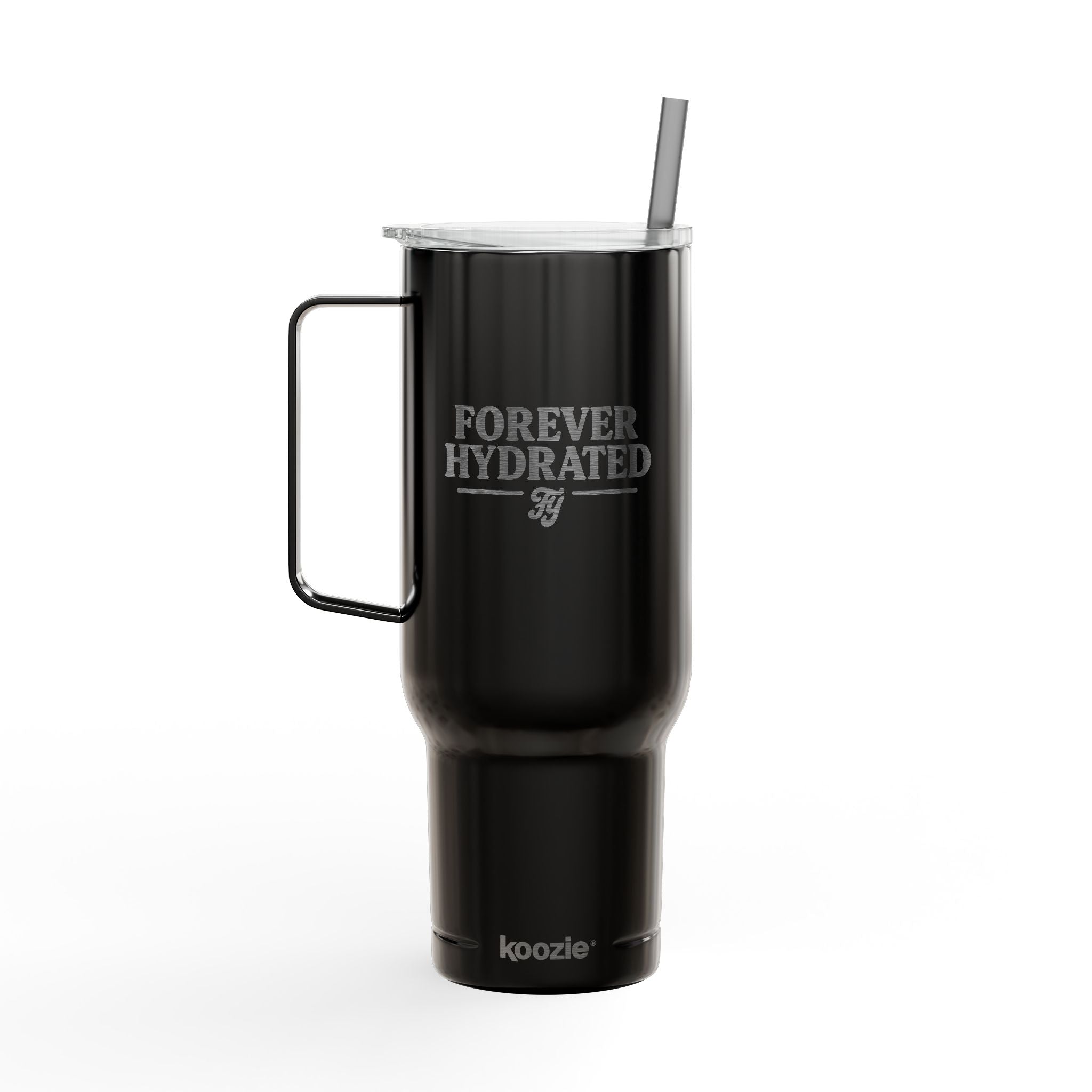 Insulated Engraved Tumbler - Forever Hydrate- Because hydration is a lifestyle. This 40 oz Forever Young tumbler keeps your drink cold and your vibe bold from sunrise to after-hours.