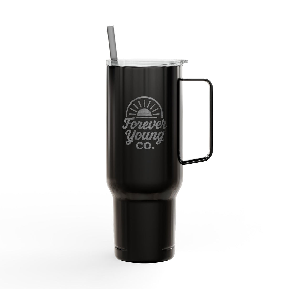 Insulated Engraved Tumbler - Forever Hydrate- Because hydration is a lifestyle. This 40 oz Forever Young tumbler keeps your drink cold and your vibe bold from sunrise to after-hours.