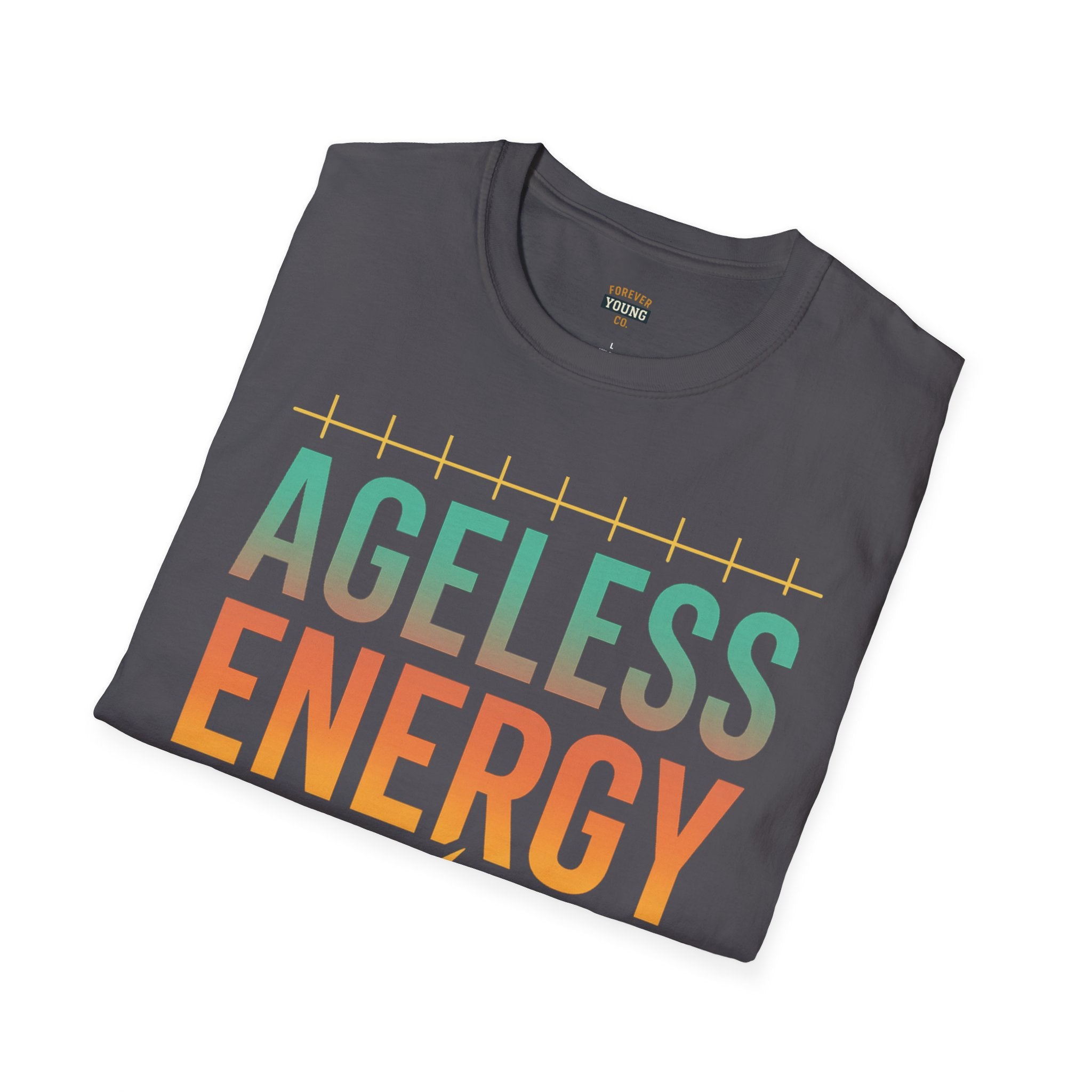 Ageless Energy – Unisex Retro Softstyle Tee-A soft, lightweight tee that delivers effortless retro style with the “Ageless Energy” slogan. Made for the bold and forever young at heart.