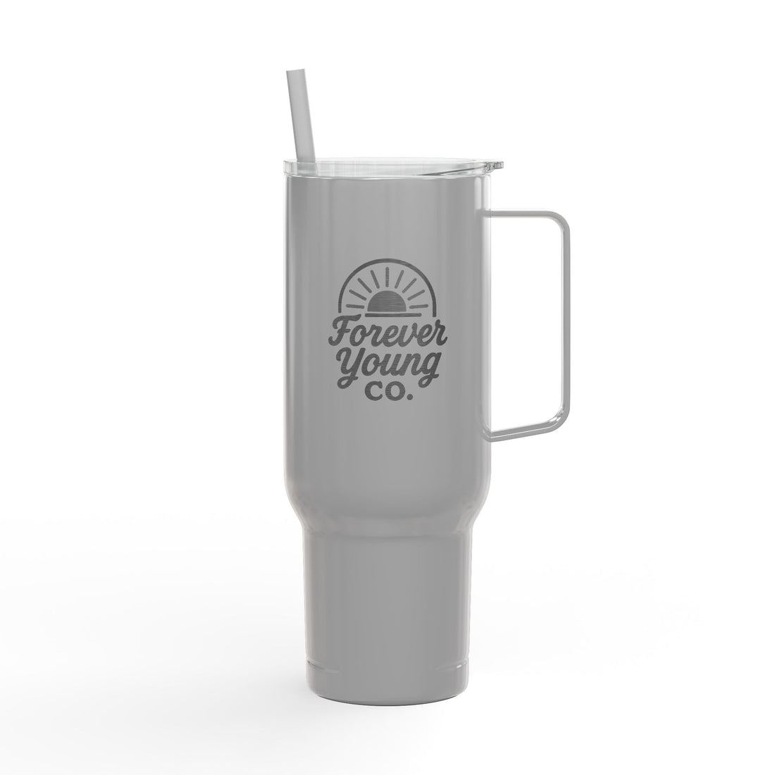 Insulated Engraved Tumbler - Forever Hydrate- Because hydration is a lifestyle. This 40 oz Forever Young tumbler keeps your drink cold and your vibe bold from sunrise to after-hours.