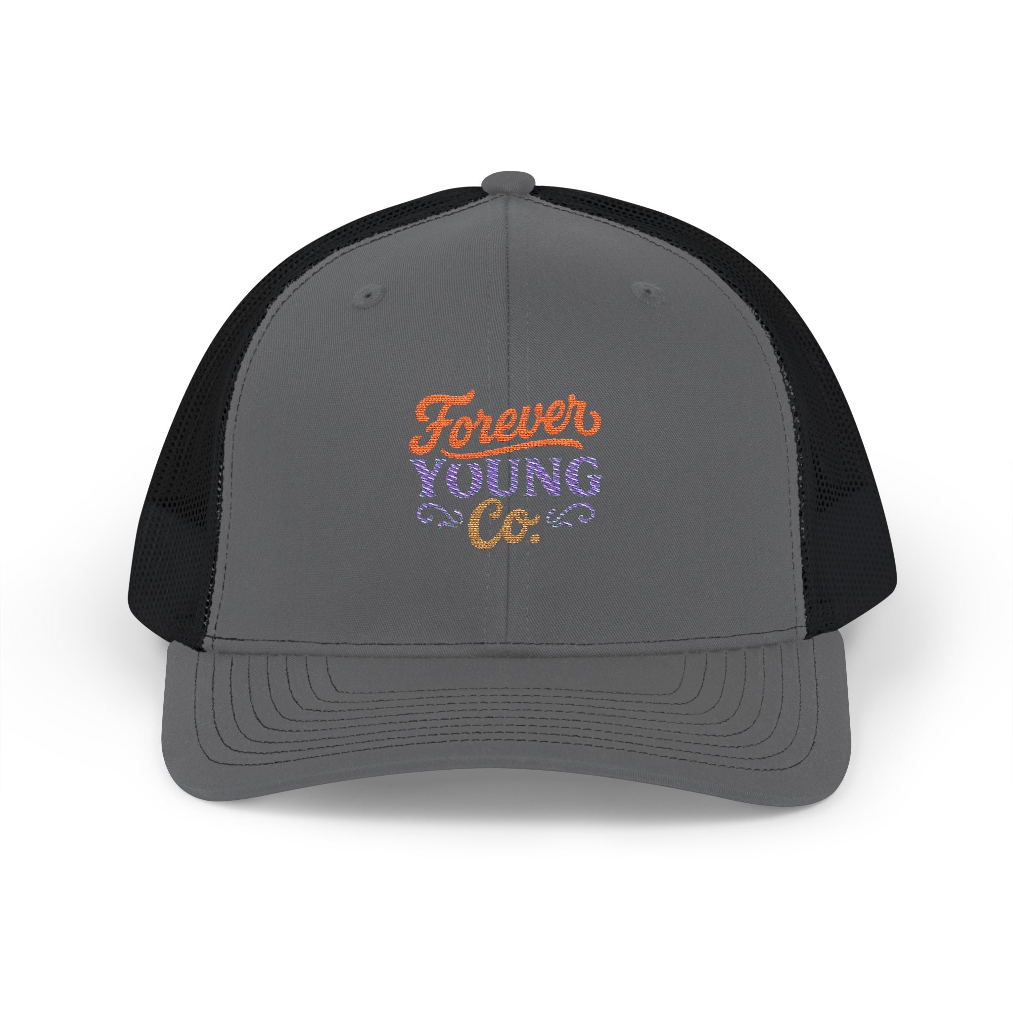 Forever Young Co. – Trucker Snapback Cap-This retro-cool snapback keeps you chill and stylish all day — mesh-back design meets Forever Young Co. attitude for your everyday fits.