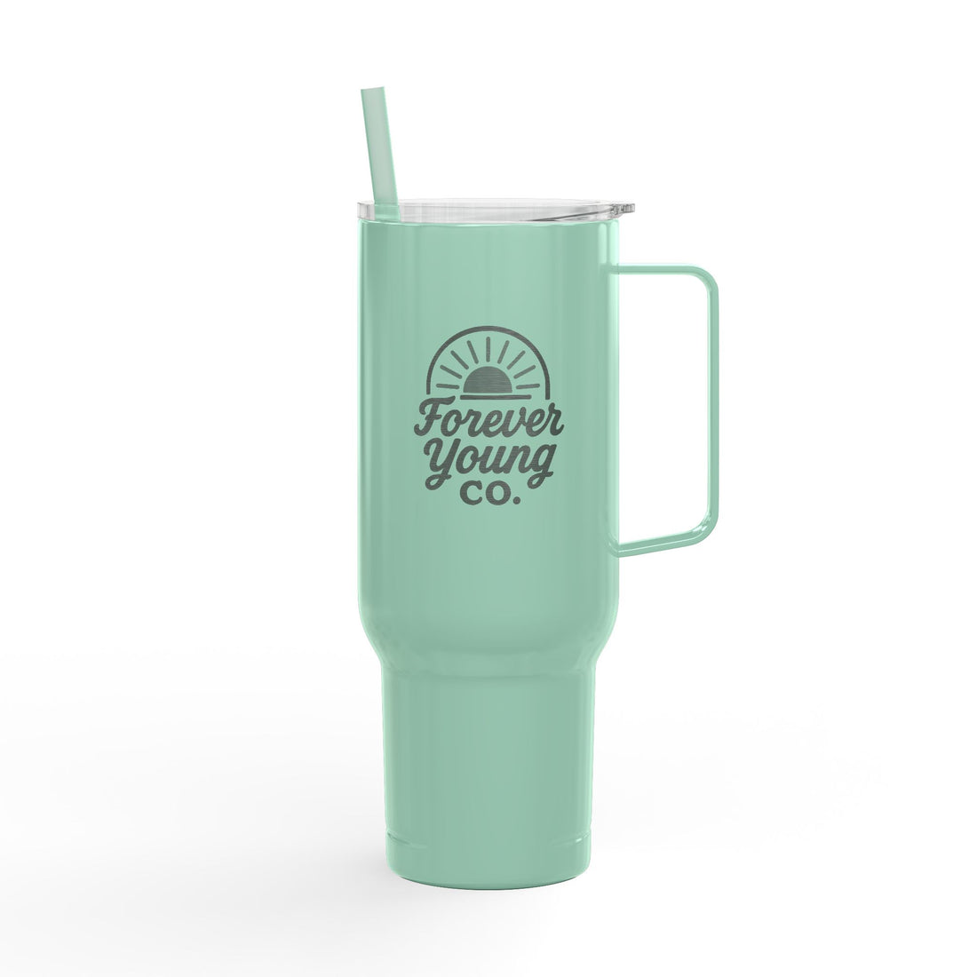Insulated Engraved Tumbler - Forever Hydrate- Because hydration is a lifestyle. This 40 oz Forever Young tumbler keeps your drink cold and your vibe bold from sunrise to after-hours.