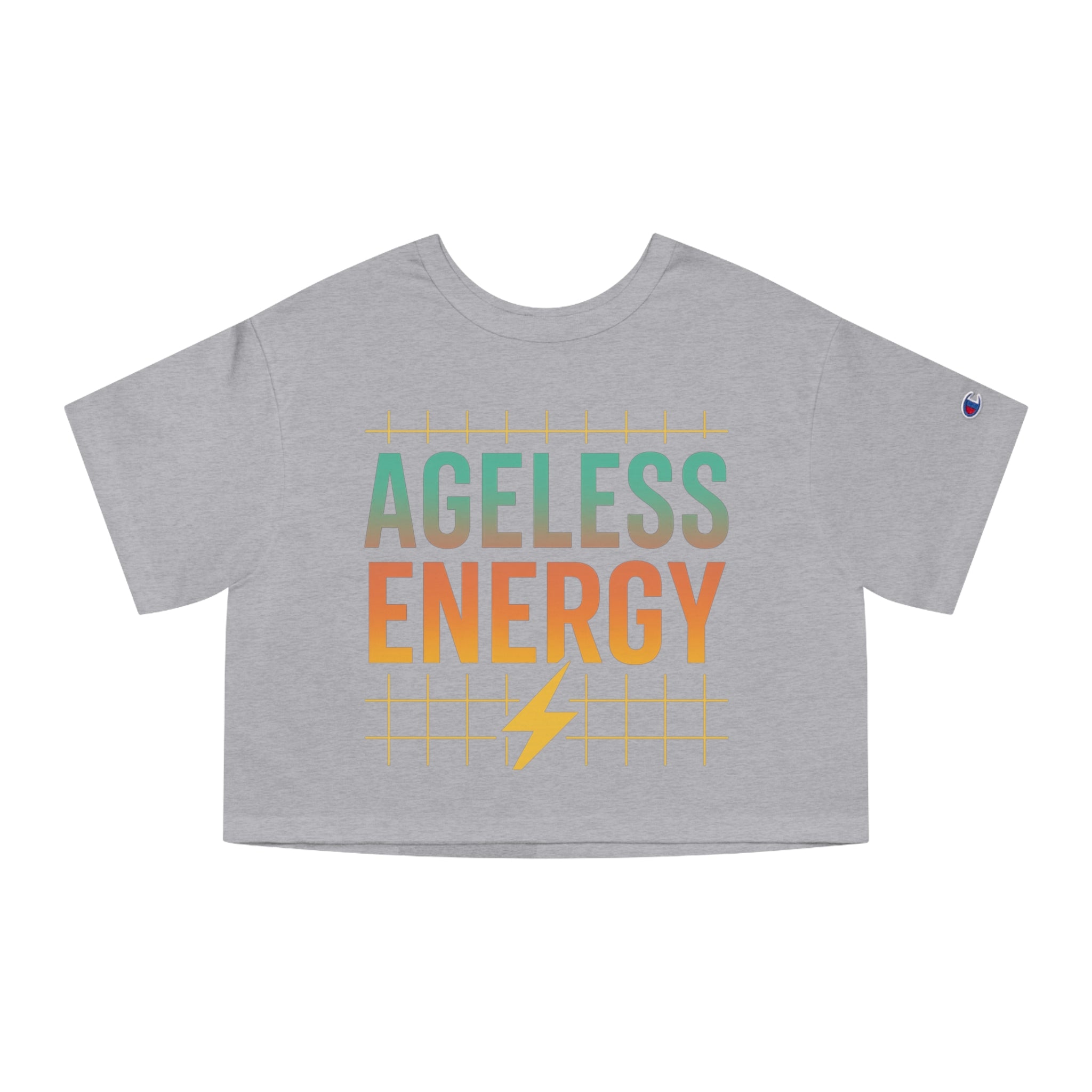 Ageless Energy – Champion® Heritage Cropped Tee (Women’s)-Bold. Boxy. Timeless. This cropped tee delivers "Ageless Energy" with retro flair, soft cotton comfort, and Champion® quality you can feel.