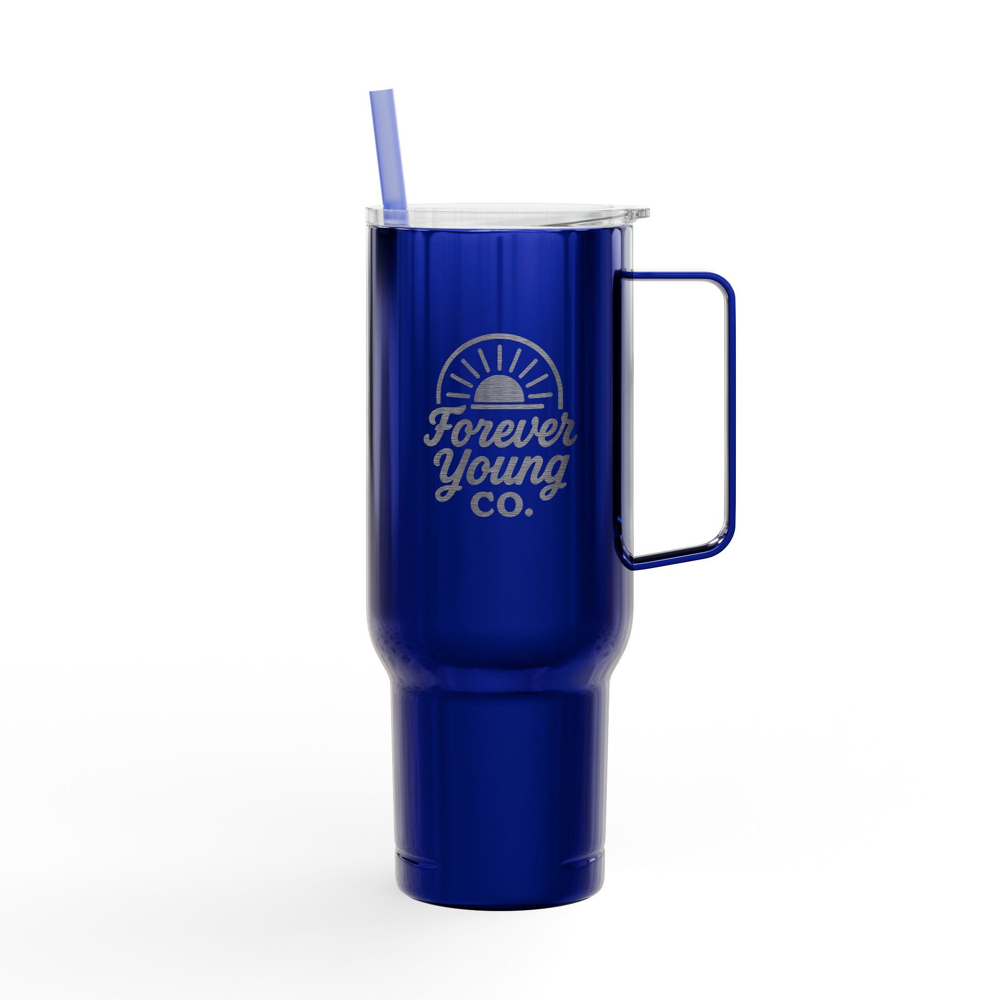 Insulated Engraved Tumbler - Forever Hydrate- Because hydration is a lifestyle. This 40 oz Forever Young tumbler keeps your drink cold and your vibe bold from sunrise to after-hours.