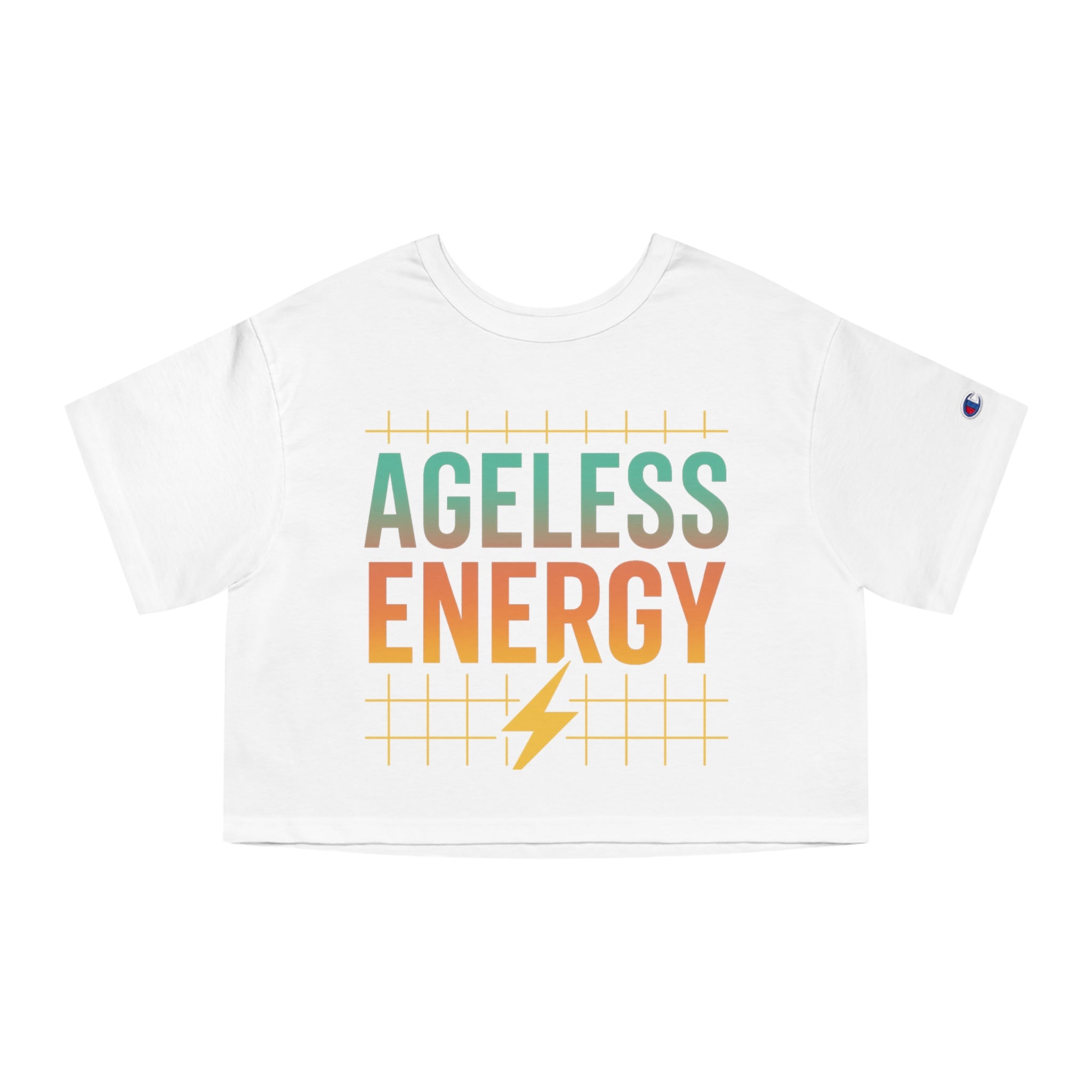 Ageless Energy – Champion® Heritage Cropped Tee (Women’s)-Bold. Boxy. Timeless. This cropped tee delivers "Ageless Energy" with retro flair, soft cotton comfort, and Champion® quality you can feel.