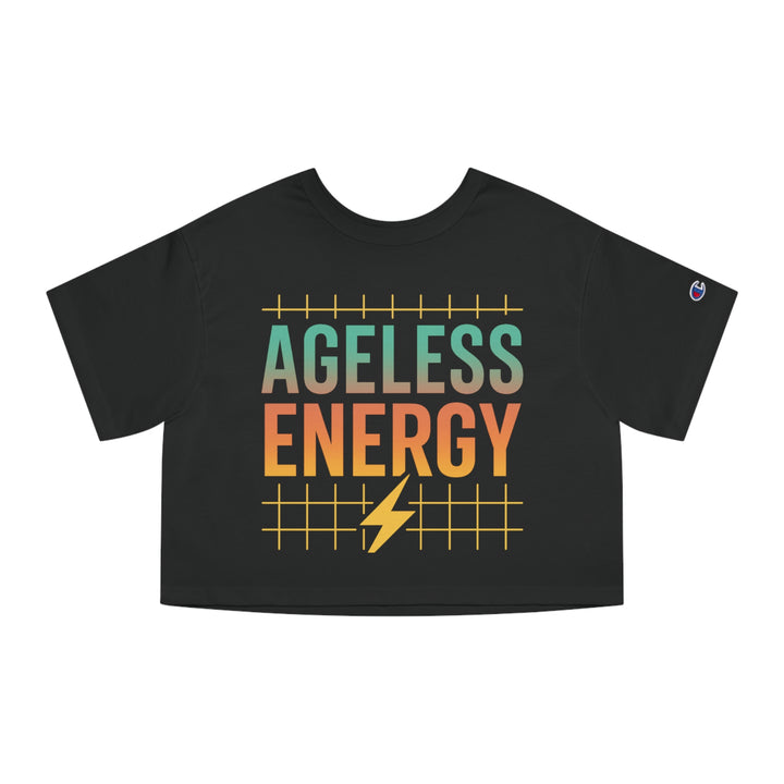 Ageless Energy – Champion® Heritage Cropped Tee (Women’s)-Bold. Boxy. Timeless. This cropped tee delivers "Ageless Energy" with retro flair, soft cotton comfort, and Champion® quality you can feel.