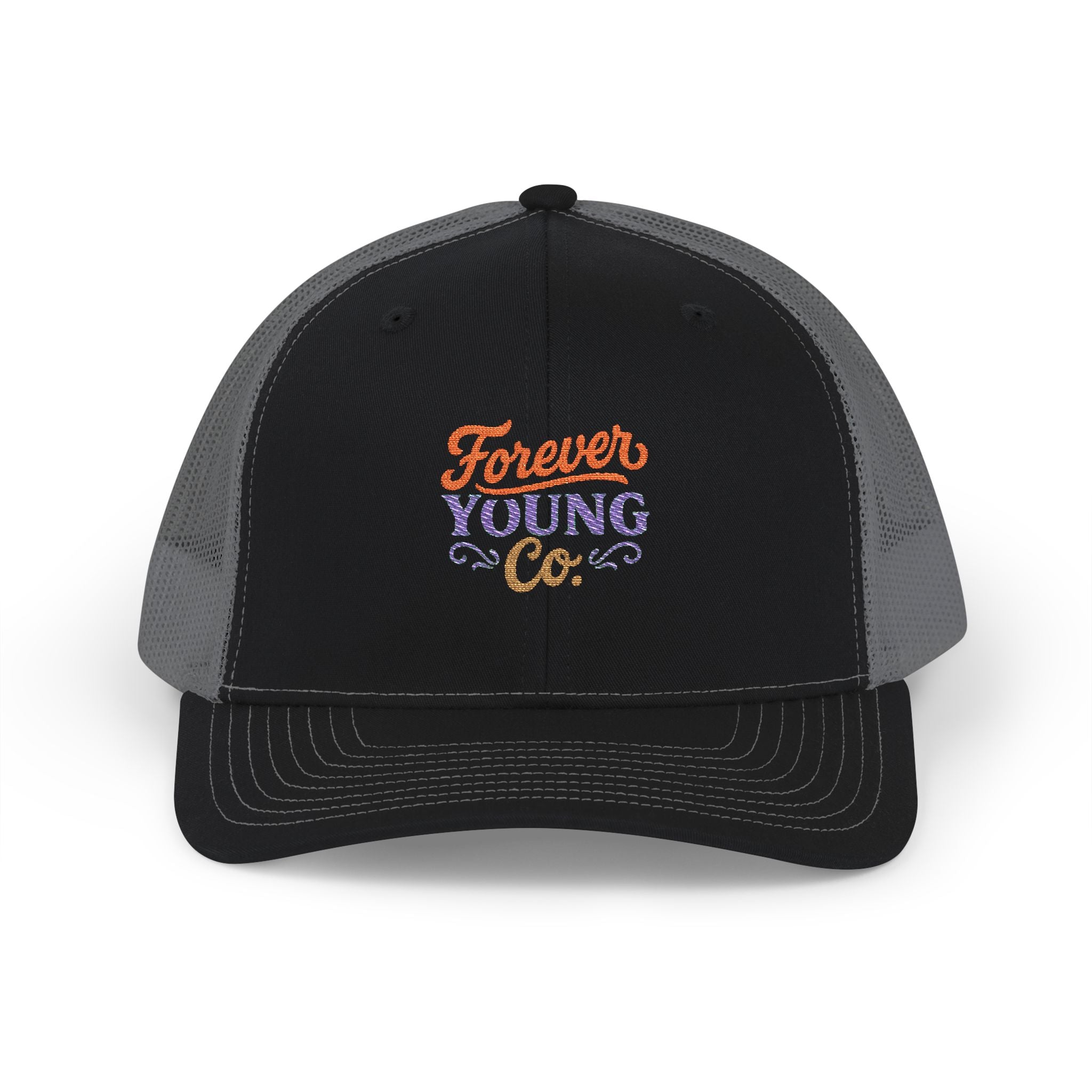 Forever Young Co. – Trucker Snapback Cap-This retro-cool snapback keeps you chill and stylish all day — mesh-back design meets Forever Young Co. attitude for your everyday fits.